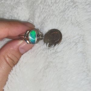 Silver ring with blue opal!